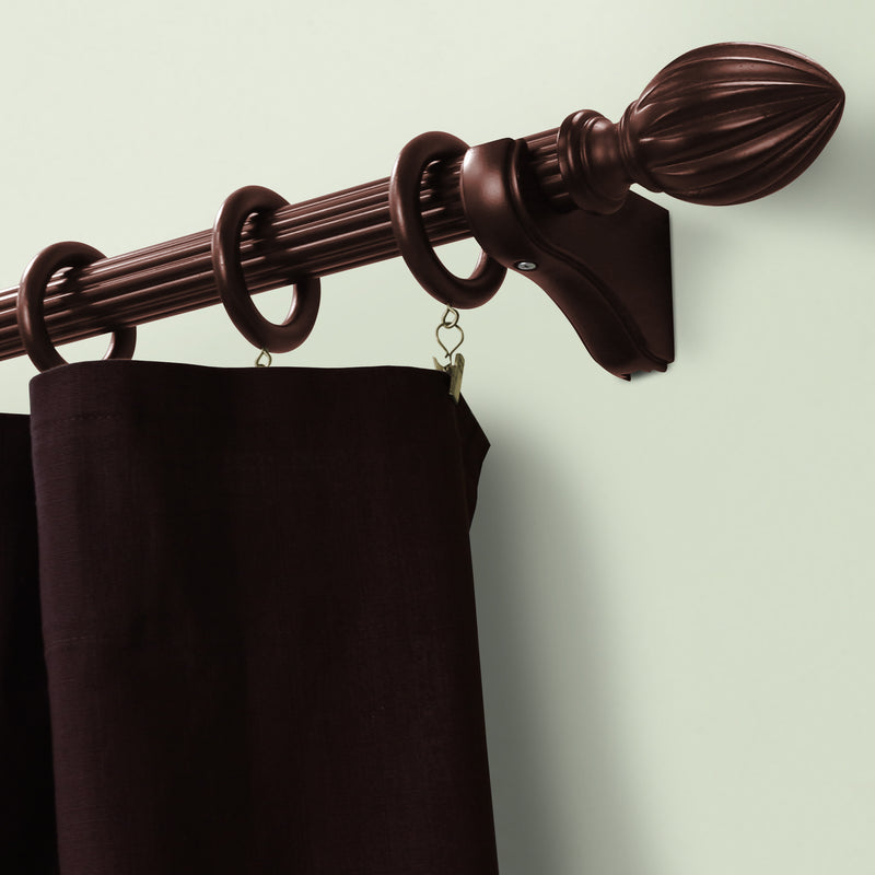 Wood Bullet Finials in White/Mahogany for 1-3/8 in. pole (2-Pack)