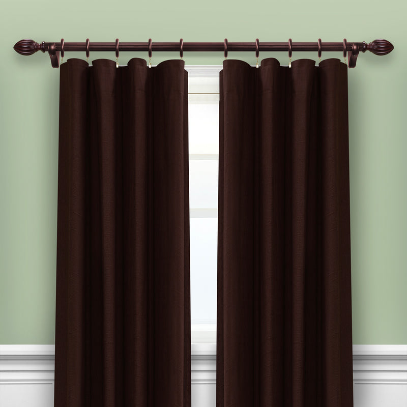 Wood Bullet Finials in White/Mahogany for 1-3/8 in. pole (2-Pack)