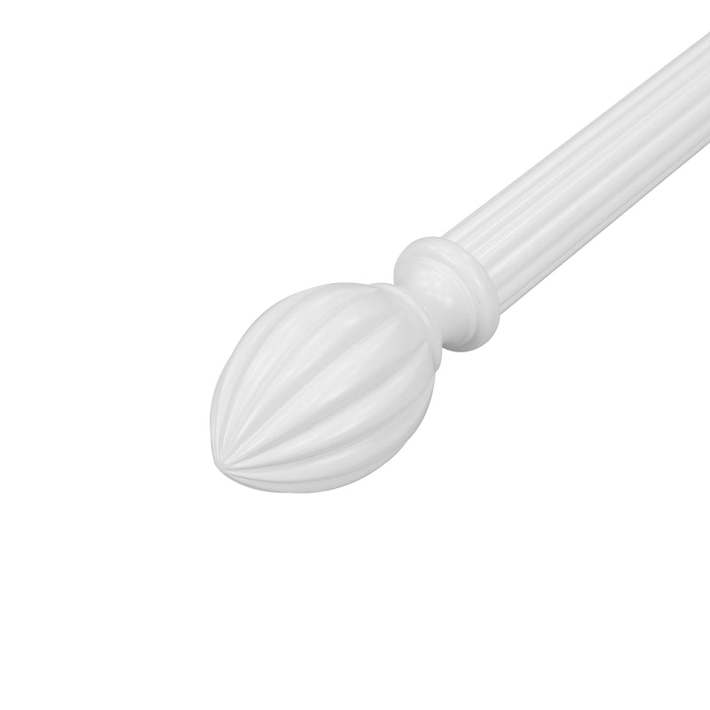 Wood Bullet Finials in White/Mahogany for 1-3/8 in. pole (2-Pack)
