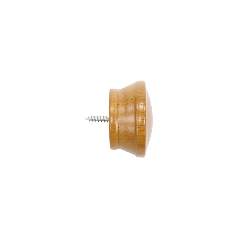 Wood End Cap Finials in White/Heritage Oak/Mahogany for 1-3/8 in. pole (2-Pack)
