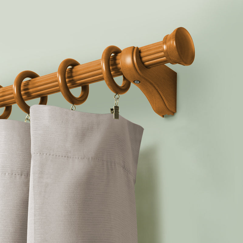 Wood End Cap Finials in White/Heritage Oak/Mahogany for 1-3/8 in. pole (2-Pack)