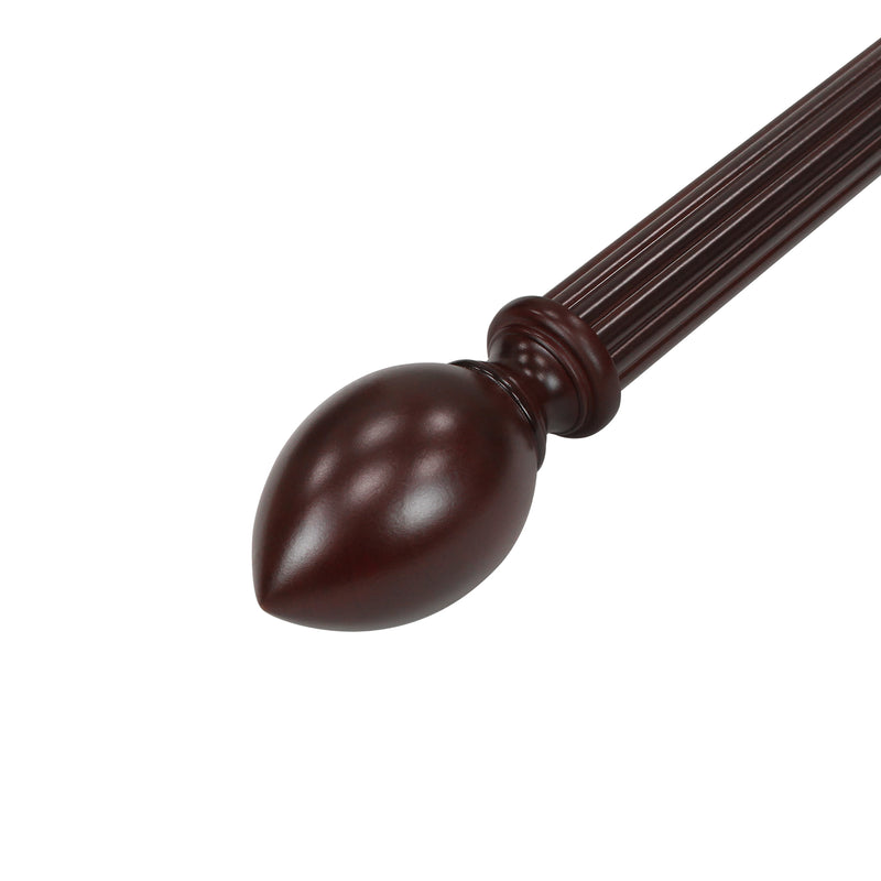 Wood Egg Finials in White/Mahogany for 1-3/8 in. pole (2-Pack)