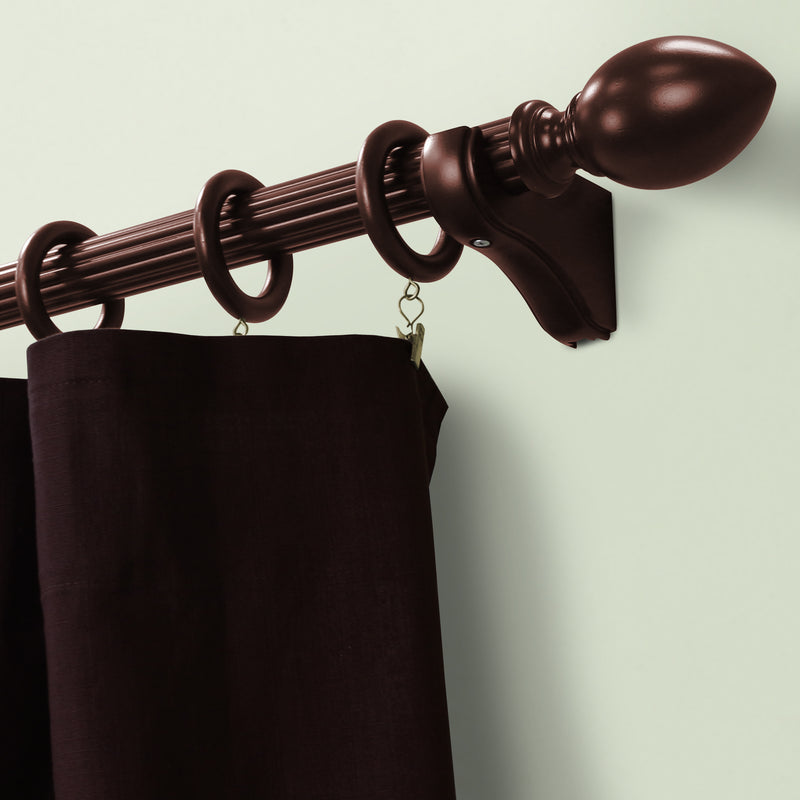 Wood Egg Finials in White/Mahogany for 1-3/8 in. pole (2-Pack)