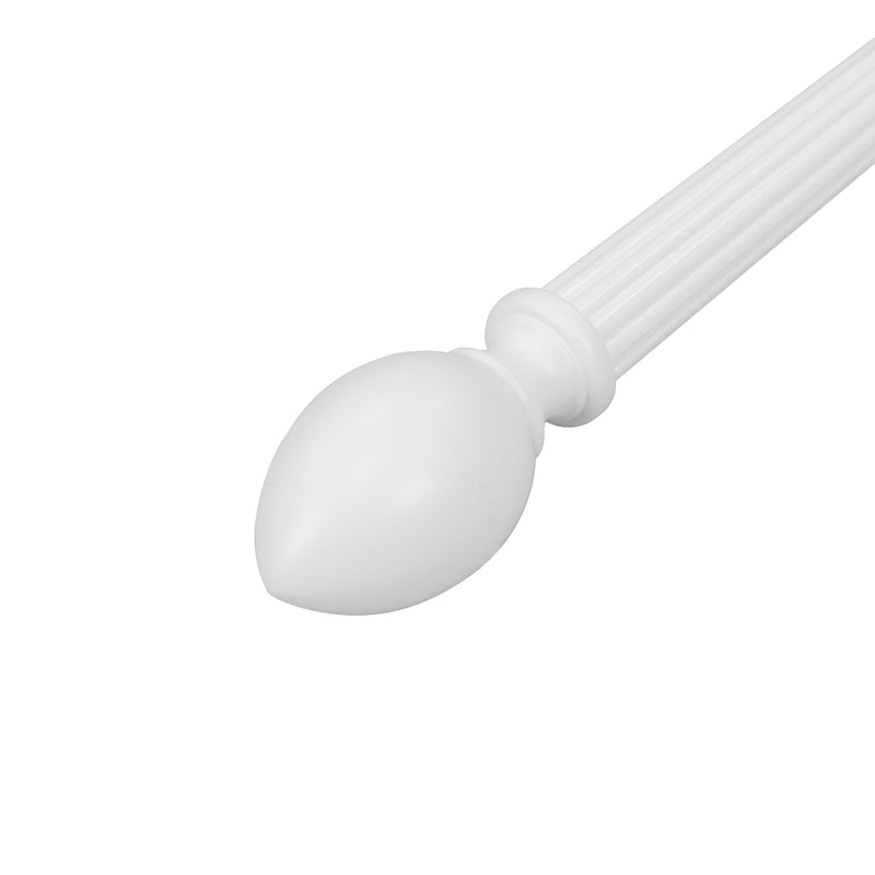 Wood Egg Finials in White/Mahogany for 1-3/8 in. pole (2-Pack)