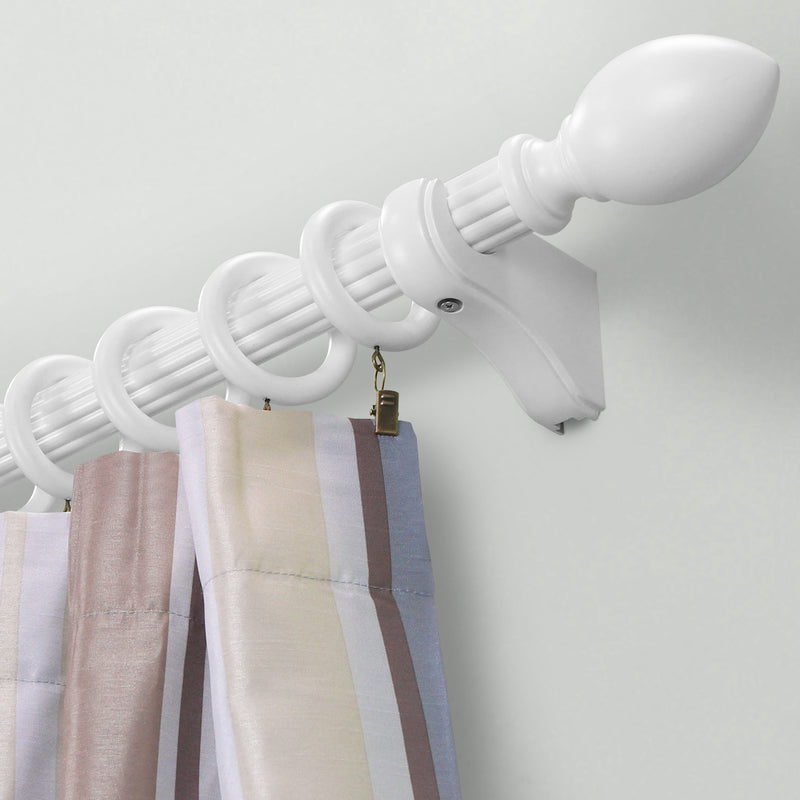 Wood Egg Finials in White/Mahogany for 1-3/8 in. pole (2-Pack)
