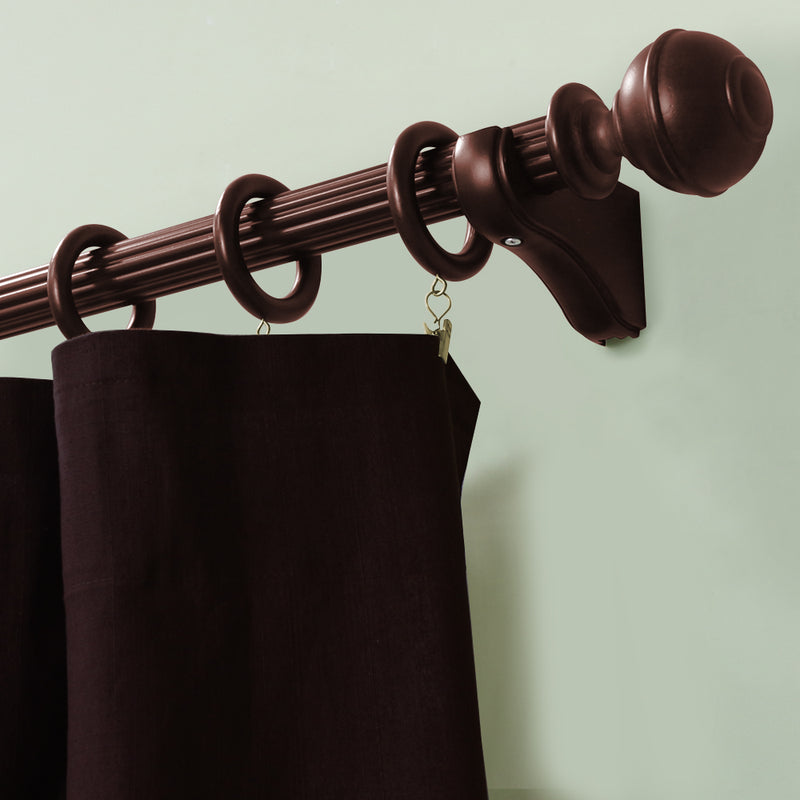 Wood Knob Finials in White/Heritage Oak/Mahogany for 1-3/8 in. pole (2-Pack)