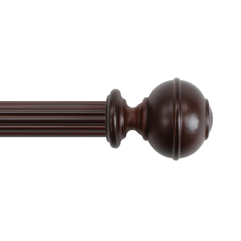 Wood Knob Finials in White/Heritage Oak/Mahogany for 1-3/8 in. pole (2-Pack)