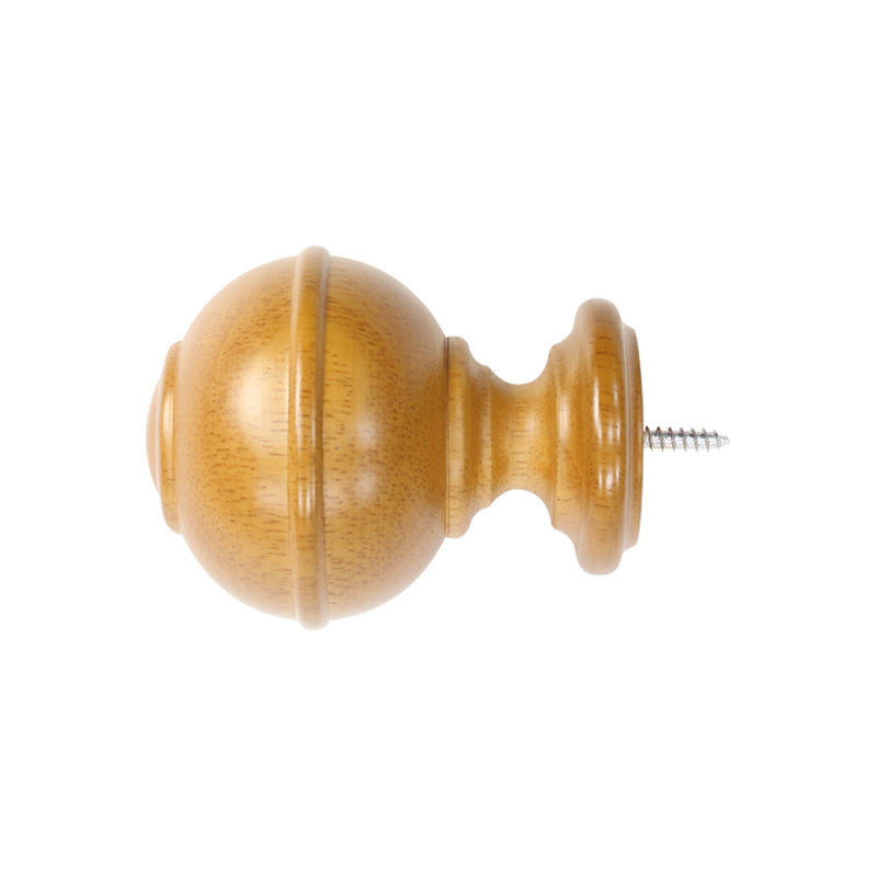 Wood Knob Finials in White/Heritage Oak/Mahogany for 1-3/8 in. pole (2-Pack)
