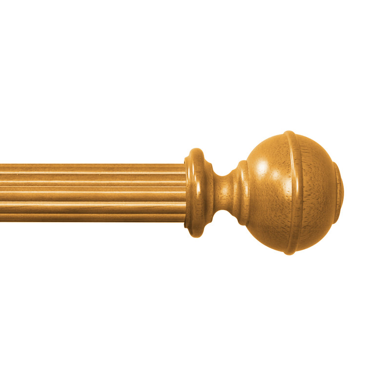 Wood Knob Finials in White/Heritage Oak/Mahogany for 1-3/8 in. pole (2-Pack)