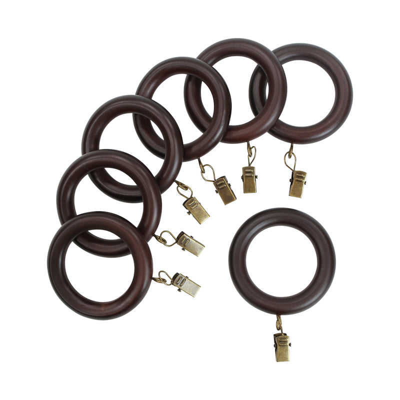 Wood Rings in White/Heritage Oak/Mahogany for 1-3/8 in. pole ( 7 PCS/Pack)