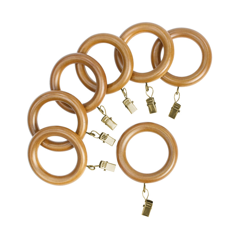 Wood Rings in White/Heritage Oak/Mahogany for 1-3/8 in. pole ( 7 PCS/Pack)