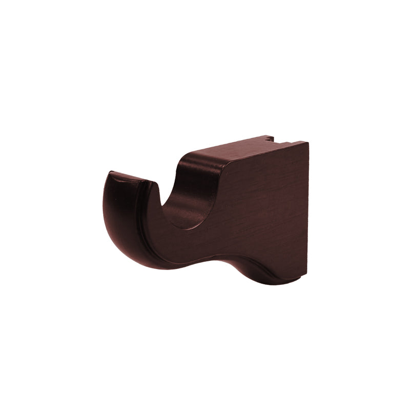 Wood Single Curtain Rod Bracket in White/Heritage Oak/Mahogany for 1-3/8 in. pole
