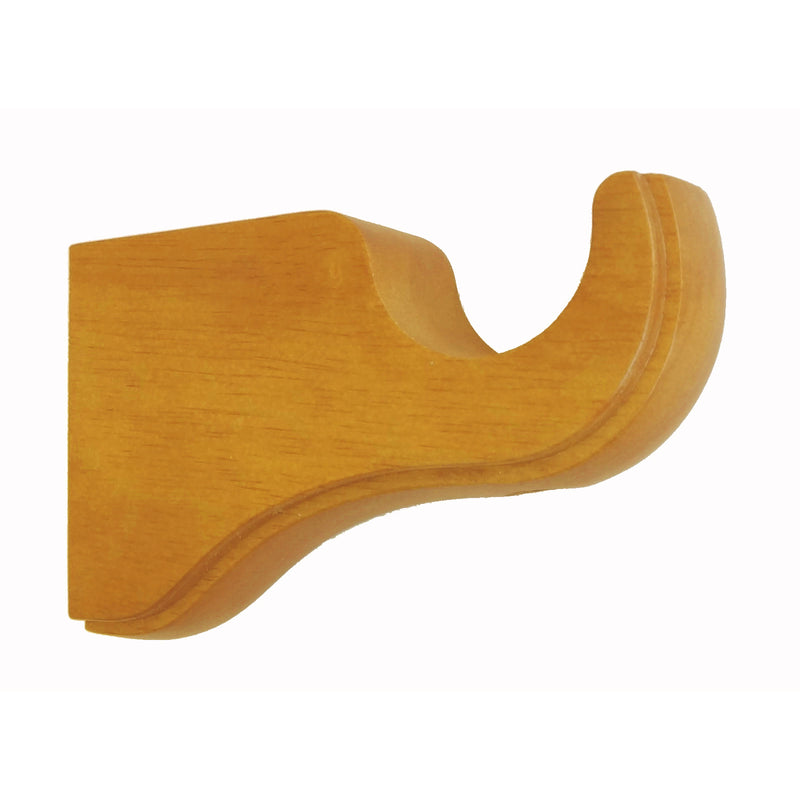 Wood Single Curtain Rod Bracket in White/Heritage Oak/Mahogany for 1-3/8 in. pole