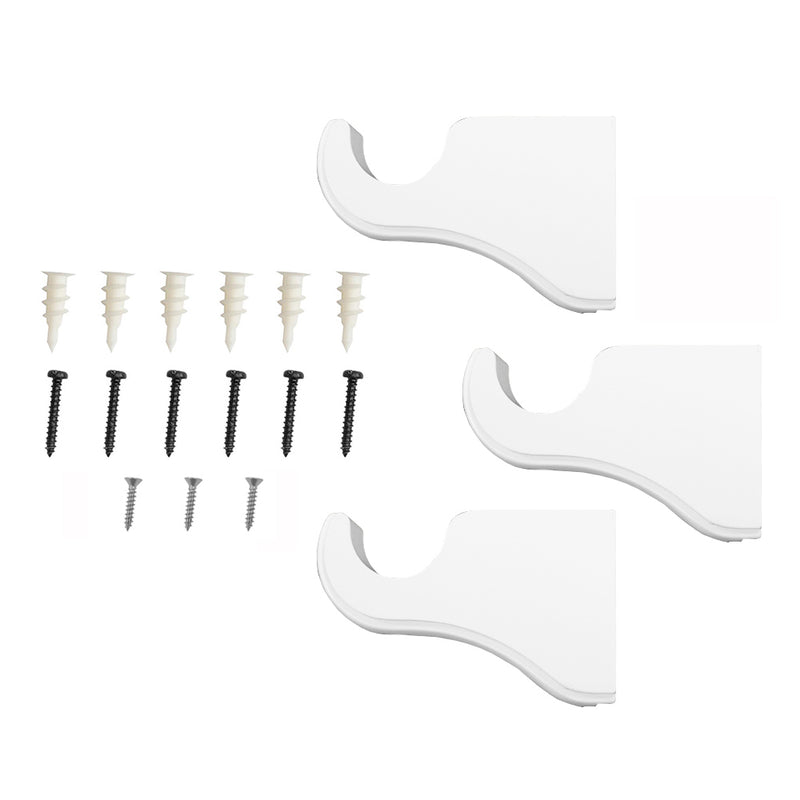 Wood Single Curtain Rod Bracket in White/Heritage Oak/Mahogany for 1-3/8 in. pole