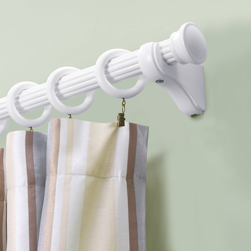 Wood Single Curtain Rod Bracket in White/Heritage Oak/Mahogany for 1-3/8 in. pole