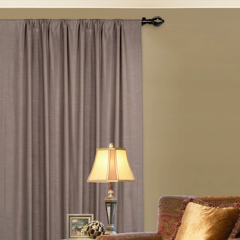 3/4" Drapery Single Curtain Rod Set with Acorn Cage Finials_Oil Rubbed Bronze