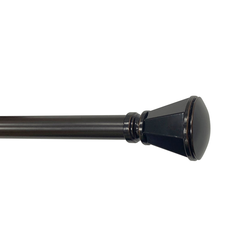 5/8" Drapery Single Curtain Rod Set with Trumpet Finials_Oil Rubbed Bronze