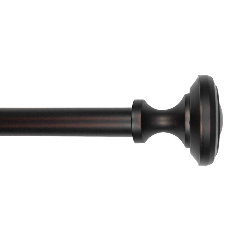1" Metal Knob Curtain Rod, Oil Rubbed Bronze, 36-72" & 72-144"
