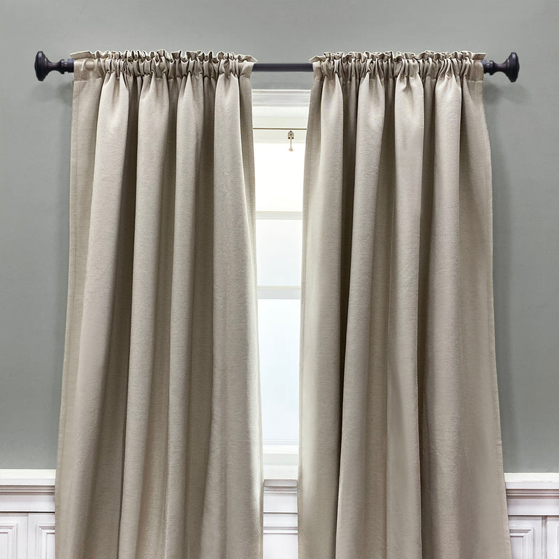 1" Metal Knob Curtain Rod, Oil Rubbed Bronze, 36-72" & 72-144"