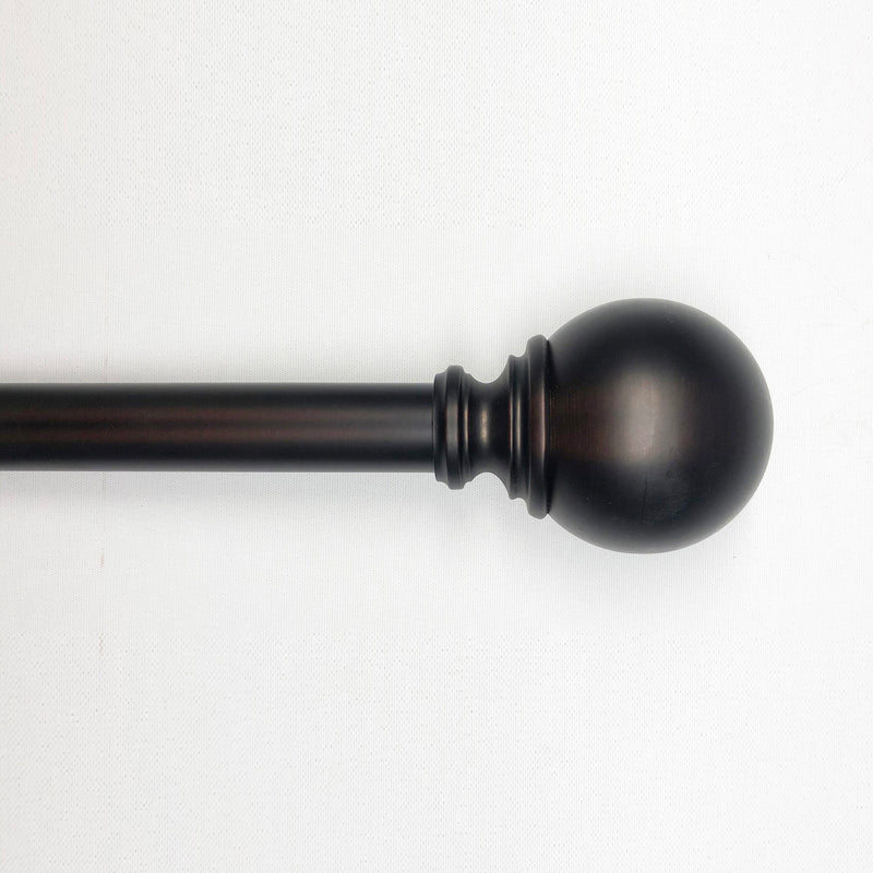 1" dia. Metal Ball Curtain Rod Set, Oil Rubbed Bronze, 36-72" & 72-144"