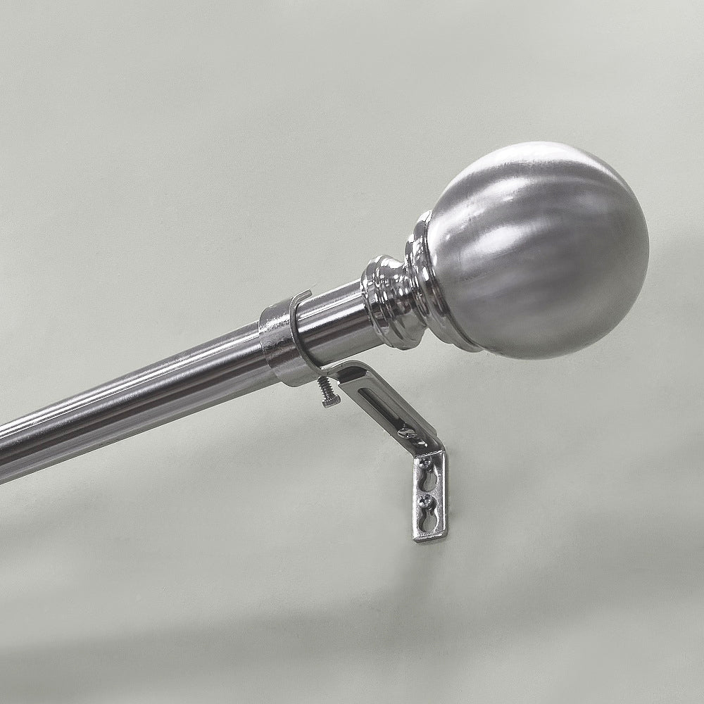 1" Metal Ball Curtain Rod, Brushed Nickel, 36-72" & 72-144"