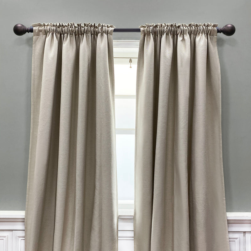 1" dia. Metal Ball Curtain Rod Set, Oil Rubbed Bronze, 36-72" & 72-144"