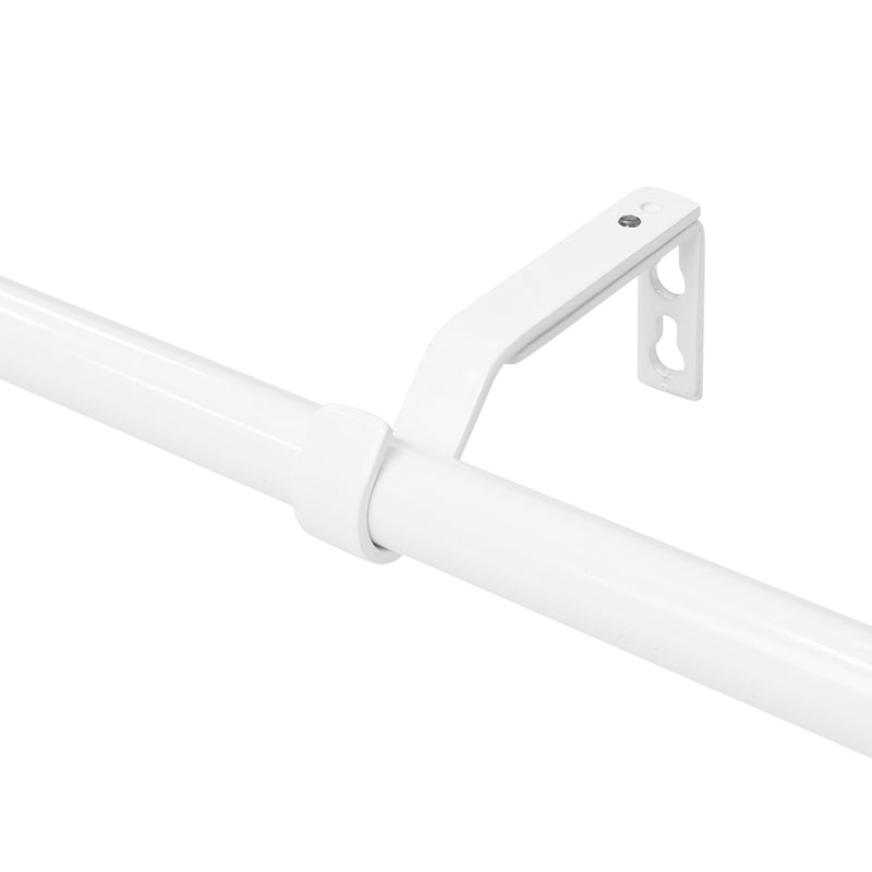 3/4" Single Curtain Rod Set with Acrylic Ball Finials_White/Brushed Nickel