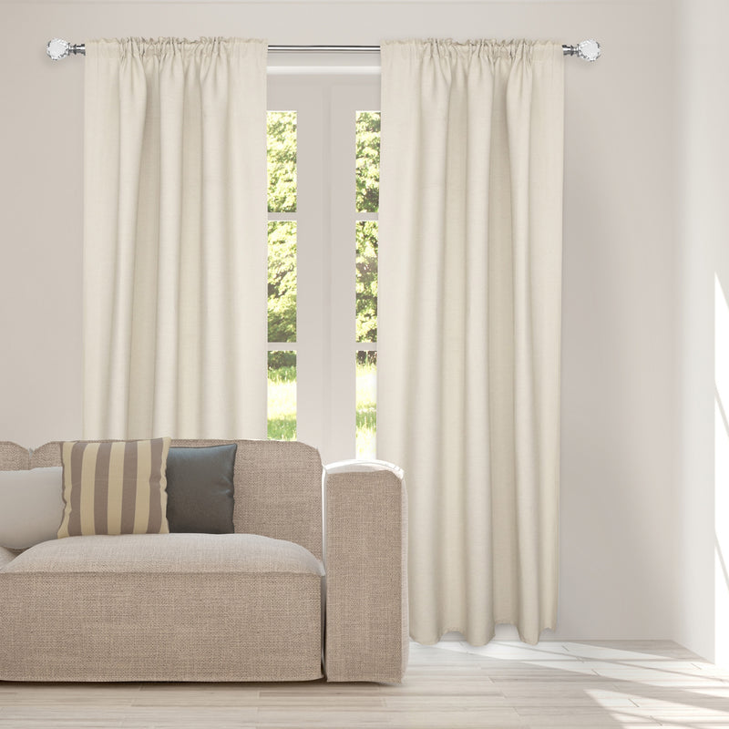 3/4" Single Curtain Rod Set with Faceted Crystal Finials_Brushed Nickel