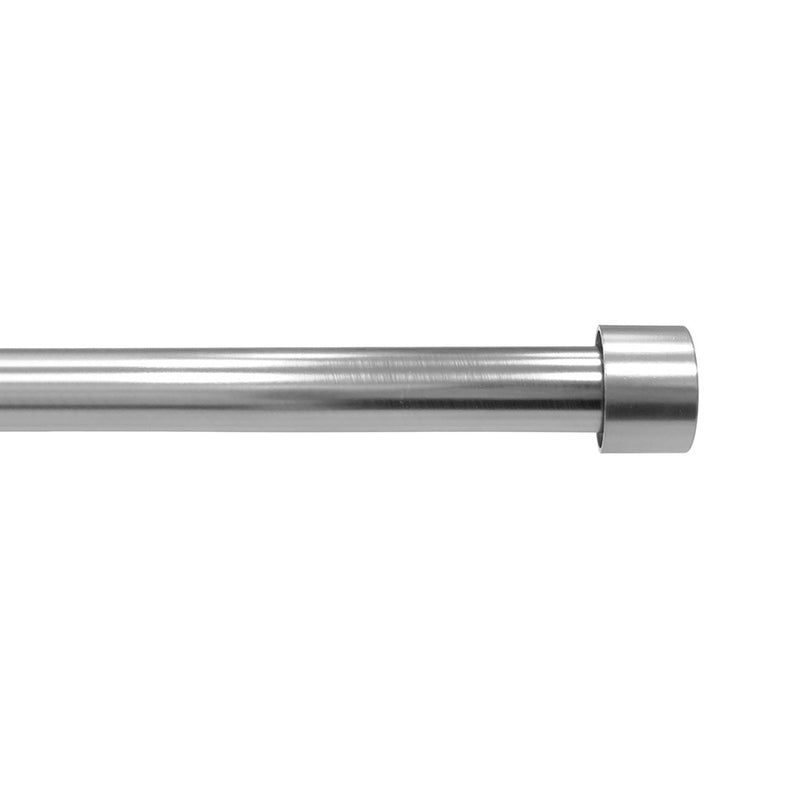 5/8" Single Curtain Rod Set with End Cap Finials_Brushed Nickel/Matte Black