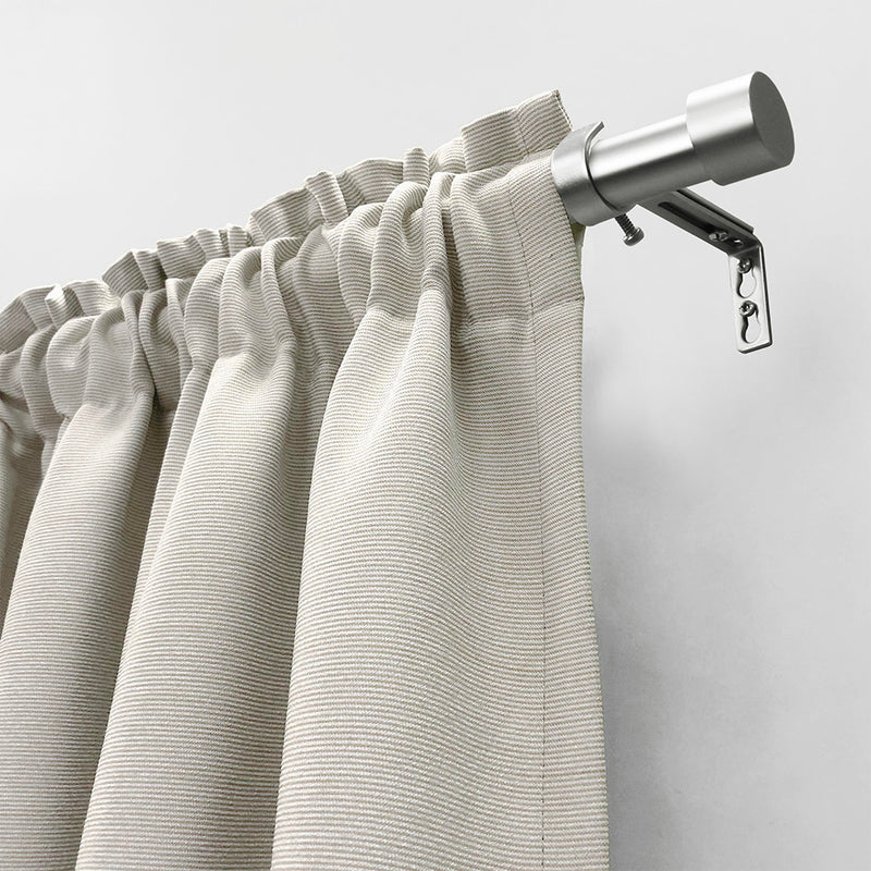 5/8" Single Curtain Rod Set with End Cap Finials_Brushed Nickel/Matte Black