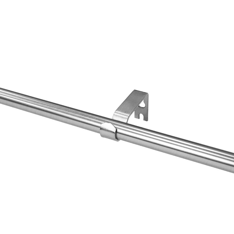 5/8" Single Curtain Rod Set with End Cap Finials_Brushed Nickel/Matte Black