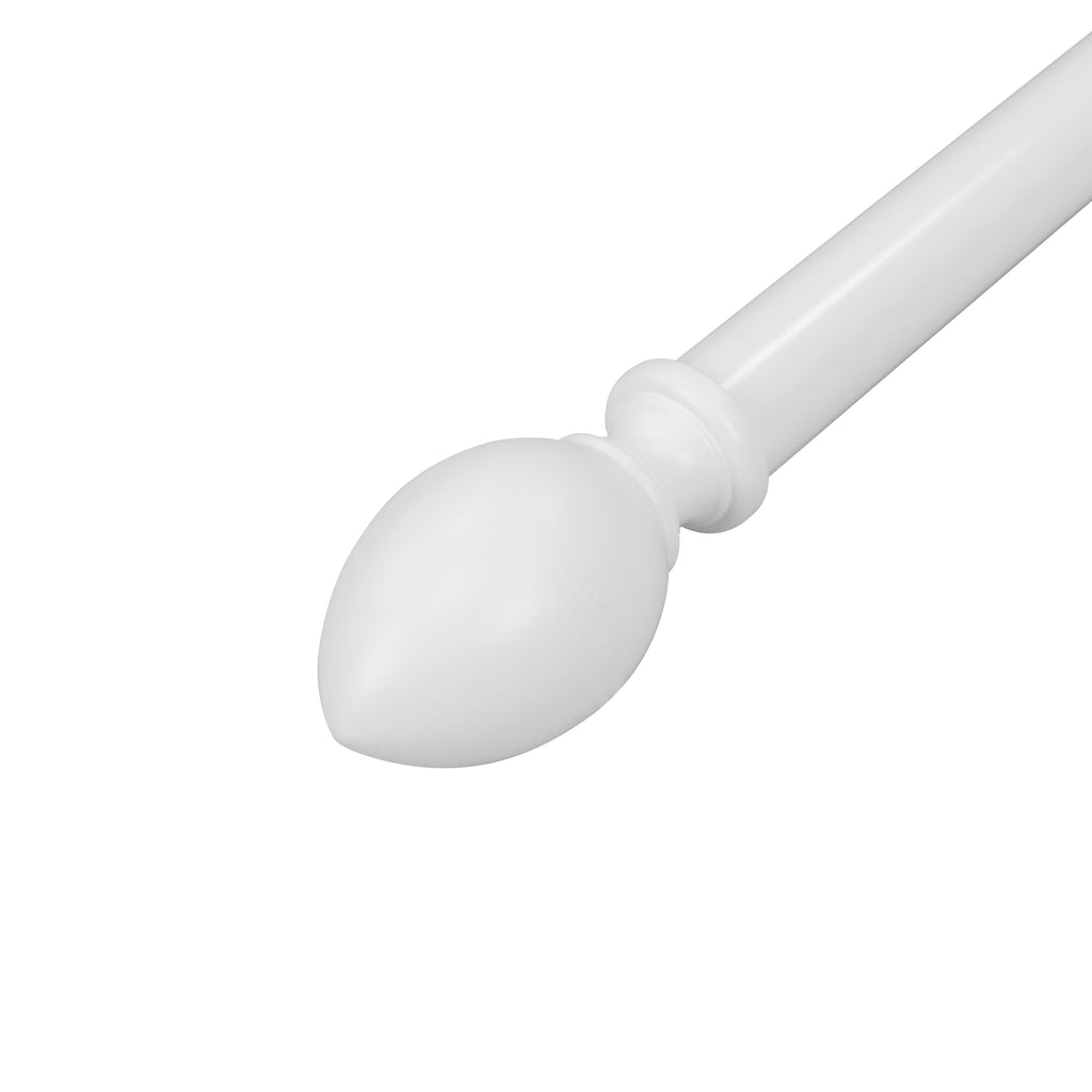 (4FT & 6FT & 8FT) 1-3/8 in. Wood Single Smooth Curtain Rod in White