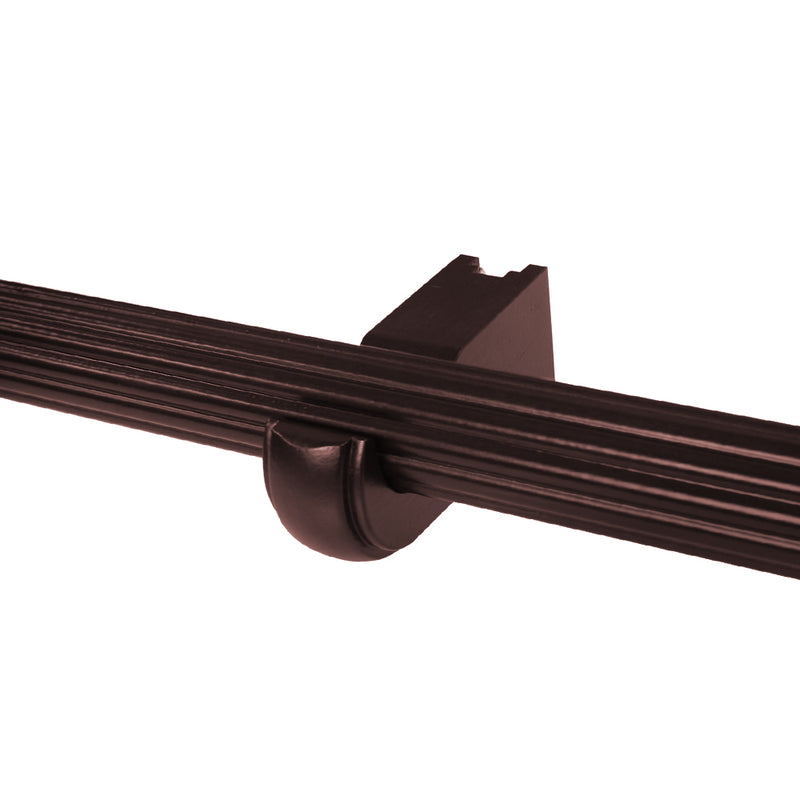 (4FT & 6FT & 8FT) 1-3/8 in. Wood Single Curtain Rod in White/Heritage Oak/Mahogany
