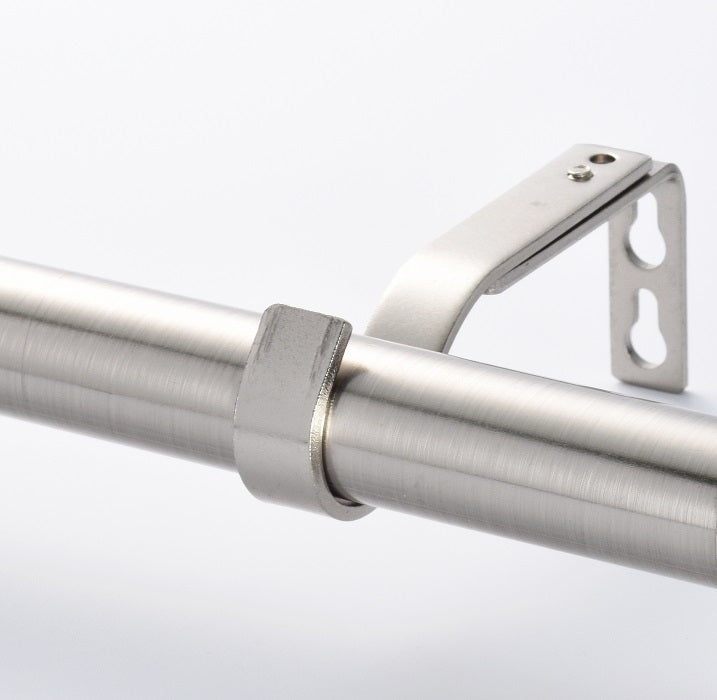 1" Drapery Single Curtain Rod Set with Traditional Finials _Brushed Nickel