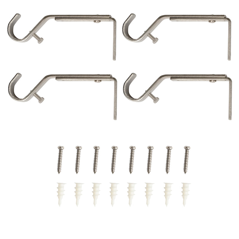 Adjustable Single Curtain Rod Brackets 1 in. (4-Piece)