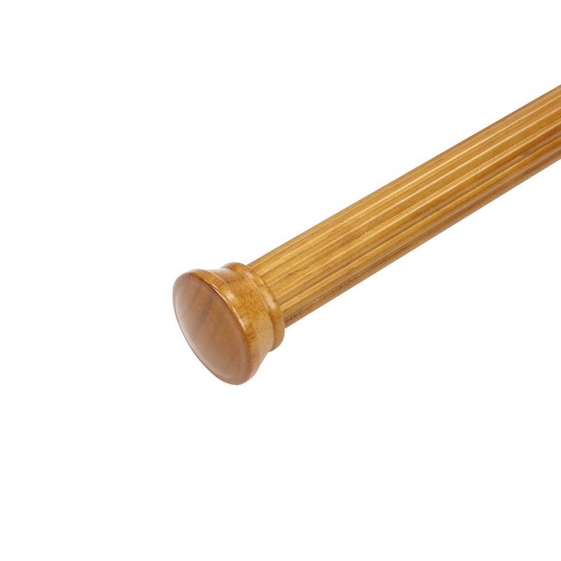 (4FT & 6FT & 8FT) 1-3/8 in. Wood Single Curtain Rod in White/Heritage Oak/Mahogany