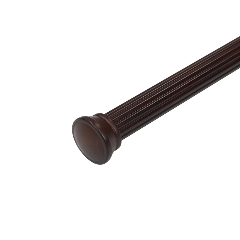 (4FT & 6FT & 8FT) 1-3/8 in. Wood Single Curtain Rod in White/Heritage Oak/Mahogany