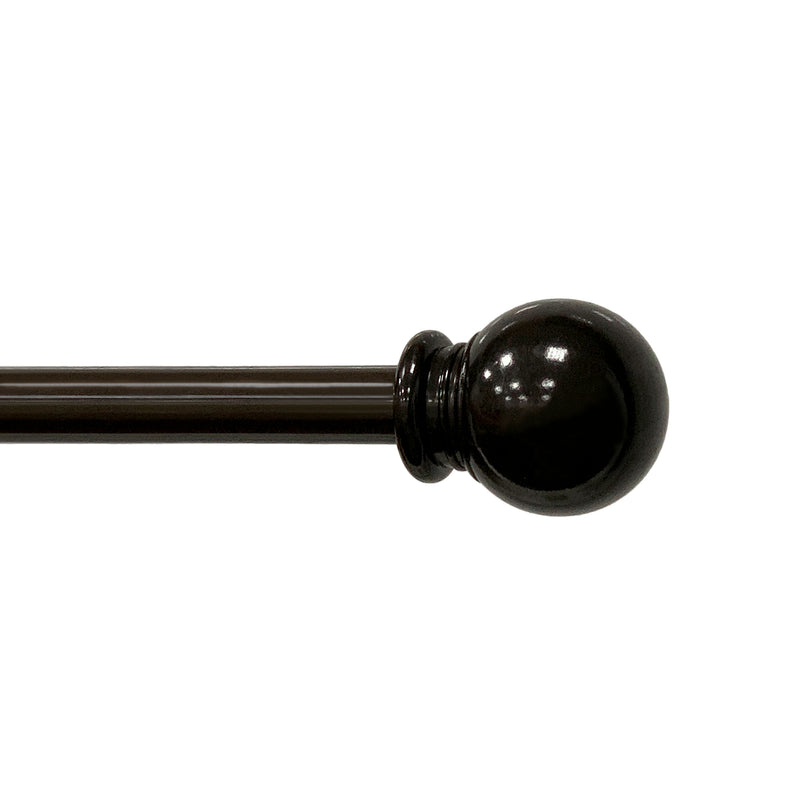 5/8" Drapery Single Curtain Rod Set with ball finials_Brown