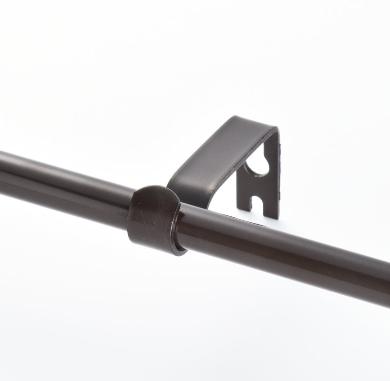 5/8" Drapery Single Curtain Rod Set with ball finials_Brown