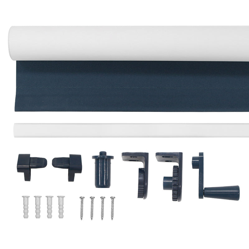 Cordless Cut-to-Size Slow Release Blackout Fabric Roller Shade_Dark Blue