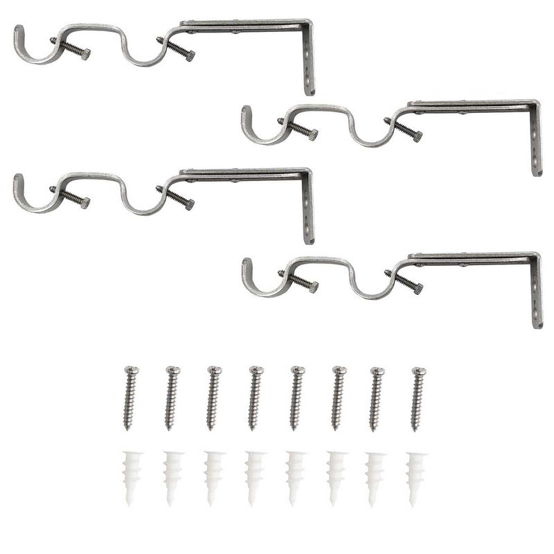 Extendable Double Curtain Rod Brackets 1 in. & 7/8 in. (4-Pieces)