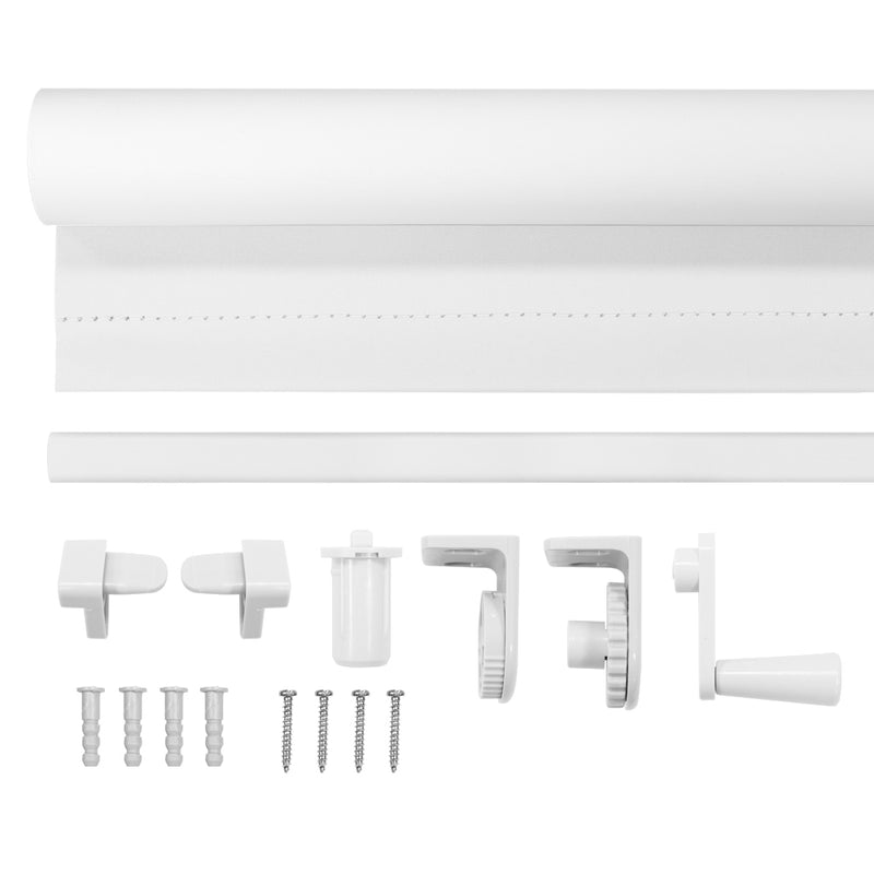 Cordless Cut-to-Size Slow Release Blackout Fabric Roller Shade_White