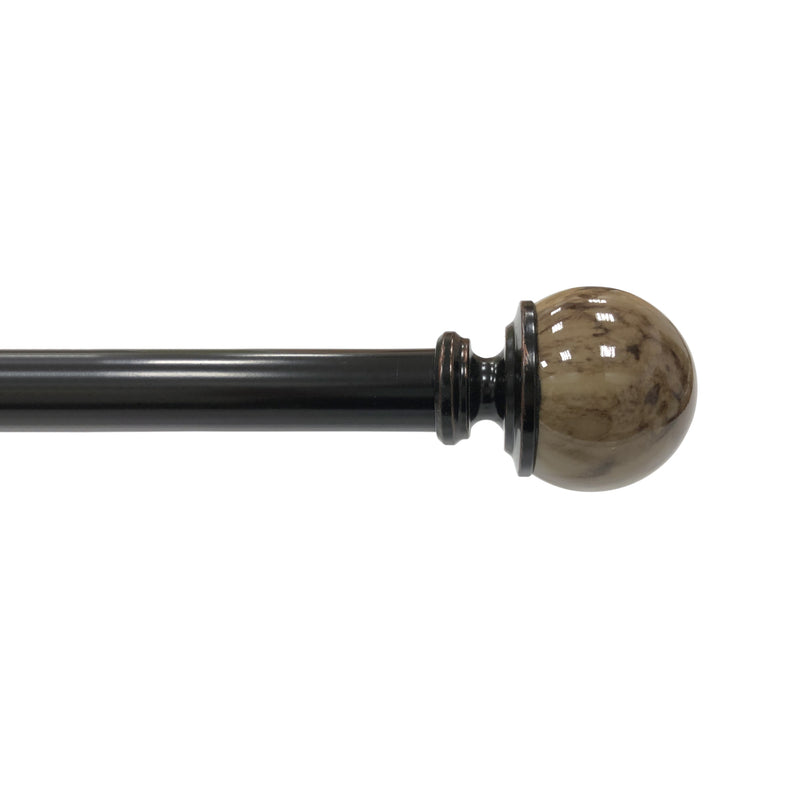 1" Single Curtain Rod Set with Marble Ball Finials_Oil Rubbed Bronze