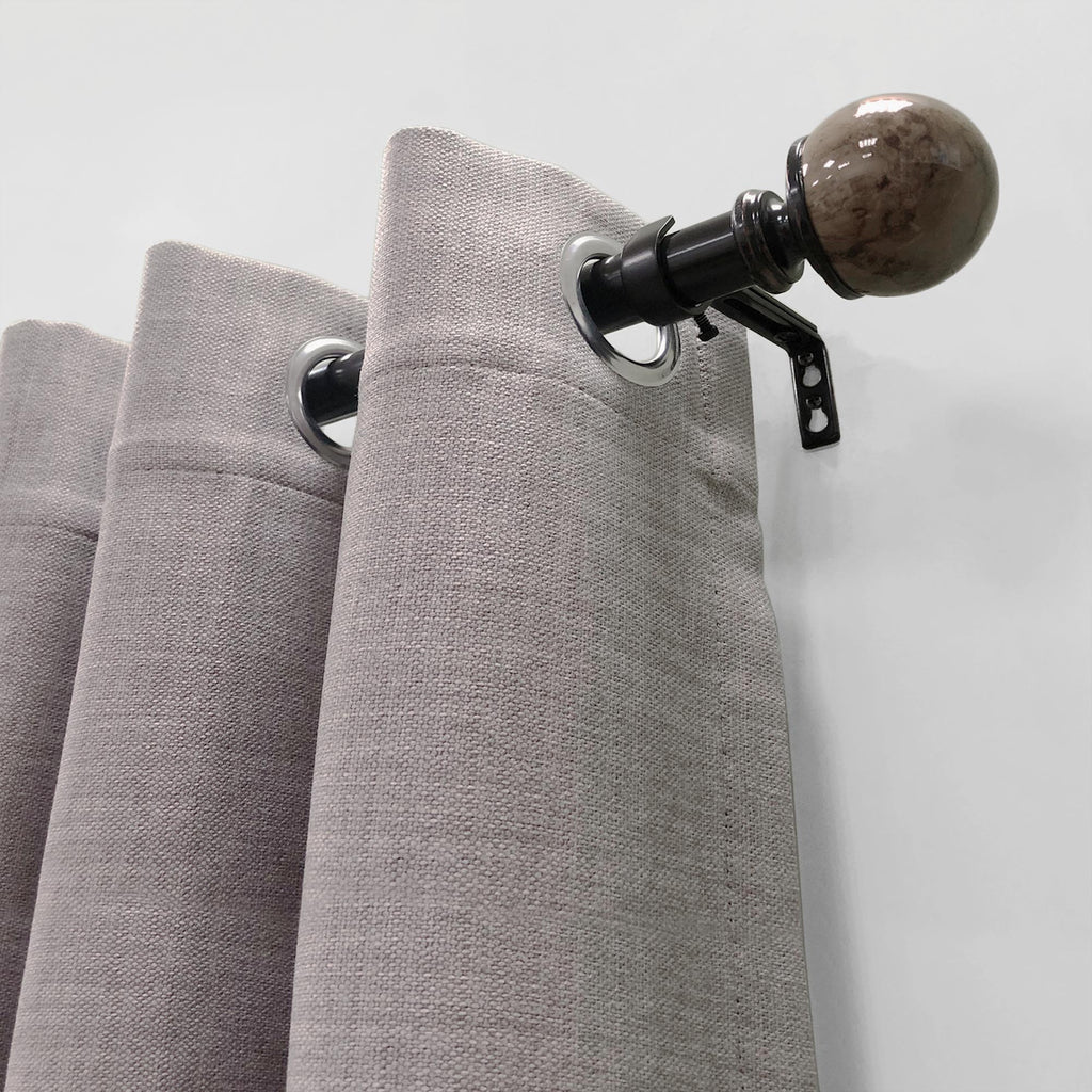 1" Single Curtain Rod Set with Marble Ball Finials_Oil Rubbed Bronze