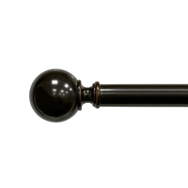 1" Drapery Single Curtain Rod Set with Ball finials_Oil Rubbed Bronze