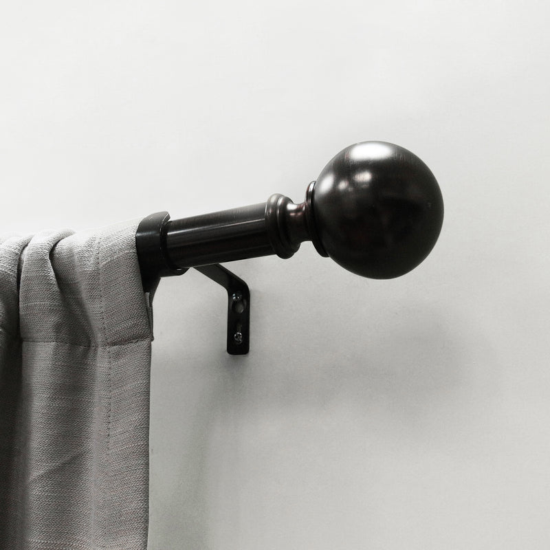 1" Drapery Single Curtain Rod Set with Ball finials_Oil Rubbed Bronze