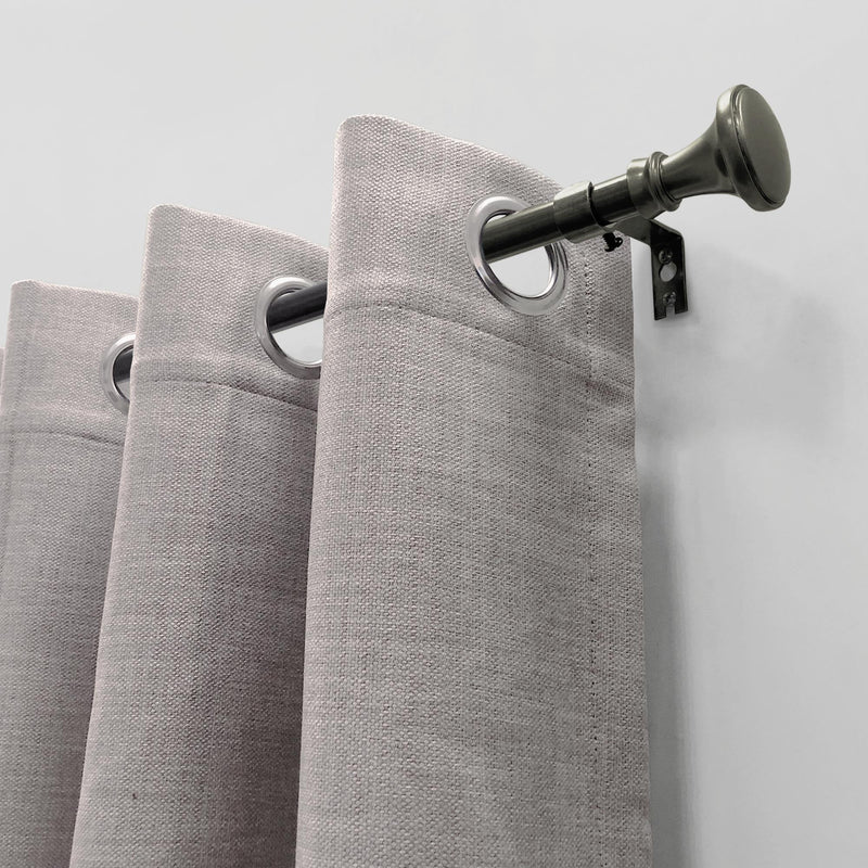 5/8" Drapery Single Curtain Rod Set Finials with Modern Trumpet finials_Pewter