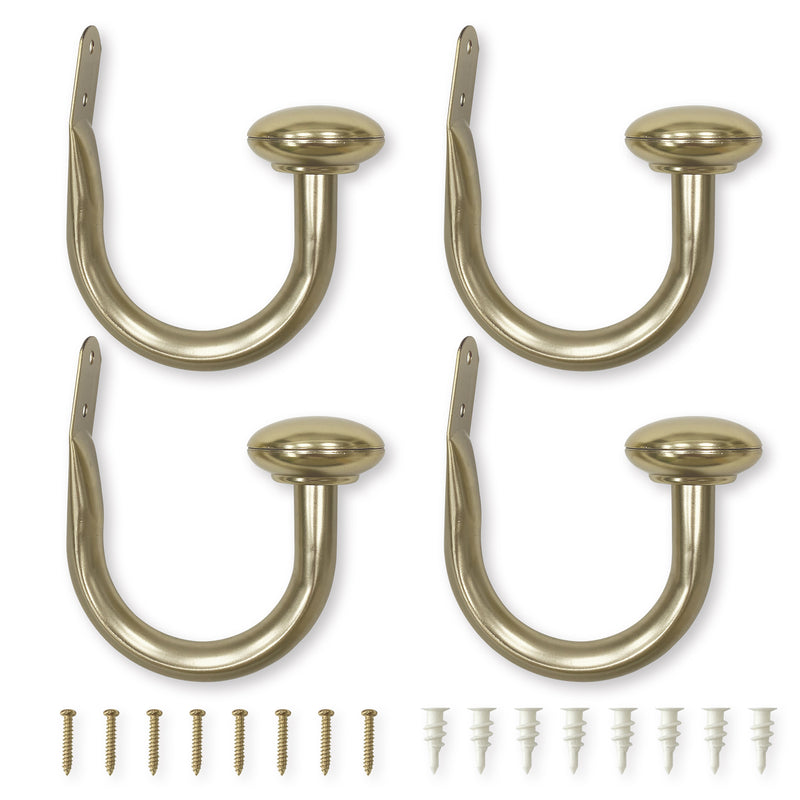 Set of 4 (3/4 in. dia.) Drapery Curtain Holdbacks in 6 colors