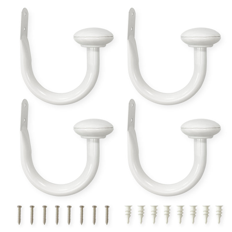 Set of 4 (3/4 in. dia.) Drapery Curtain Holdbacks in 6 colors