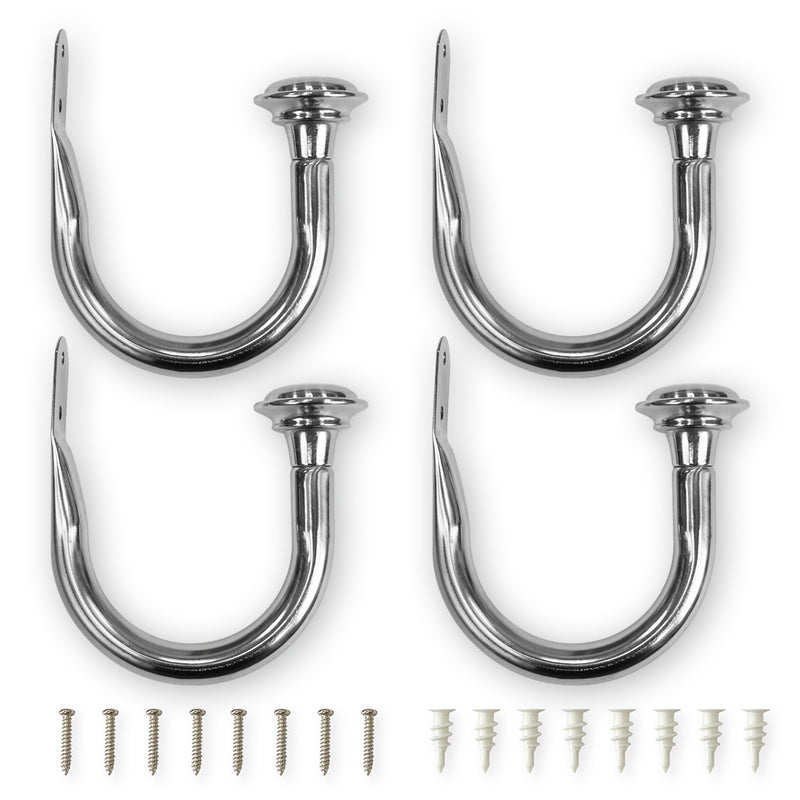 Set of 4 (5/8 in. dia.) Drapery Curtain Holdbacks Brushed Nickel/Oil Rubbed Bronze
